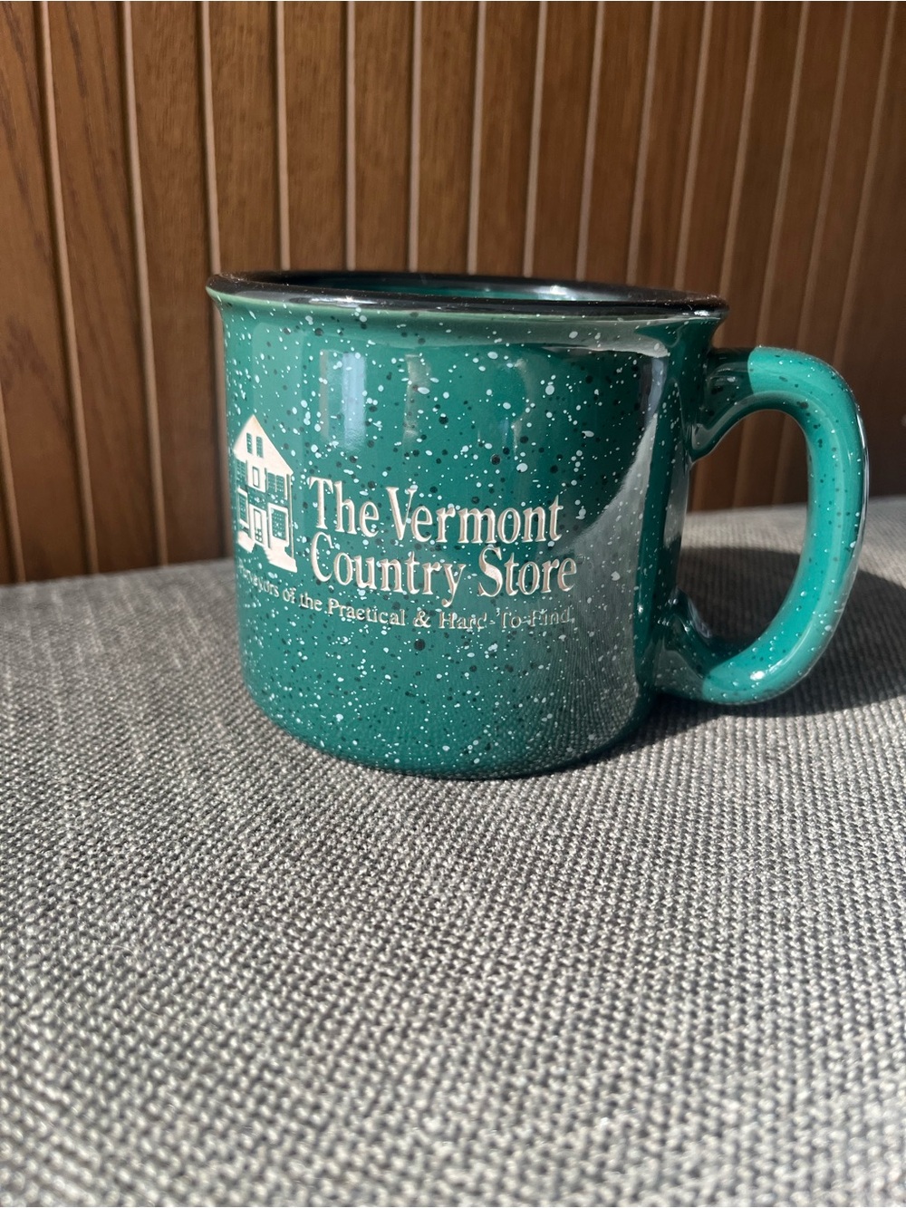 The Vermont Country Store Teal Speckled Ceramic Mug